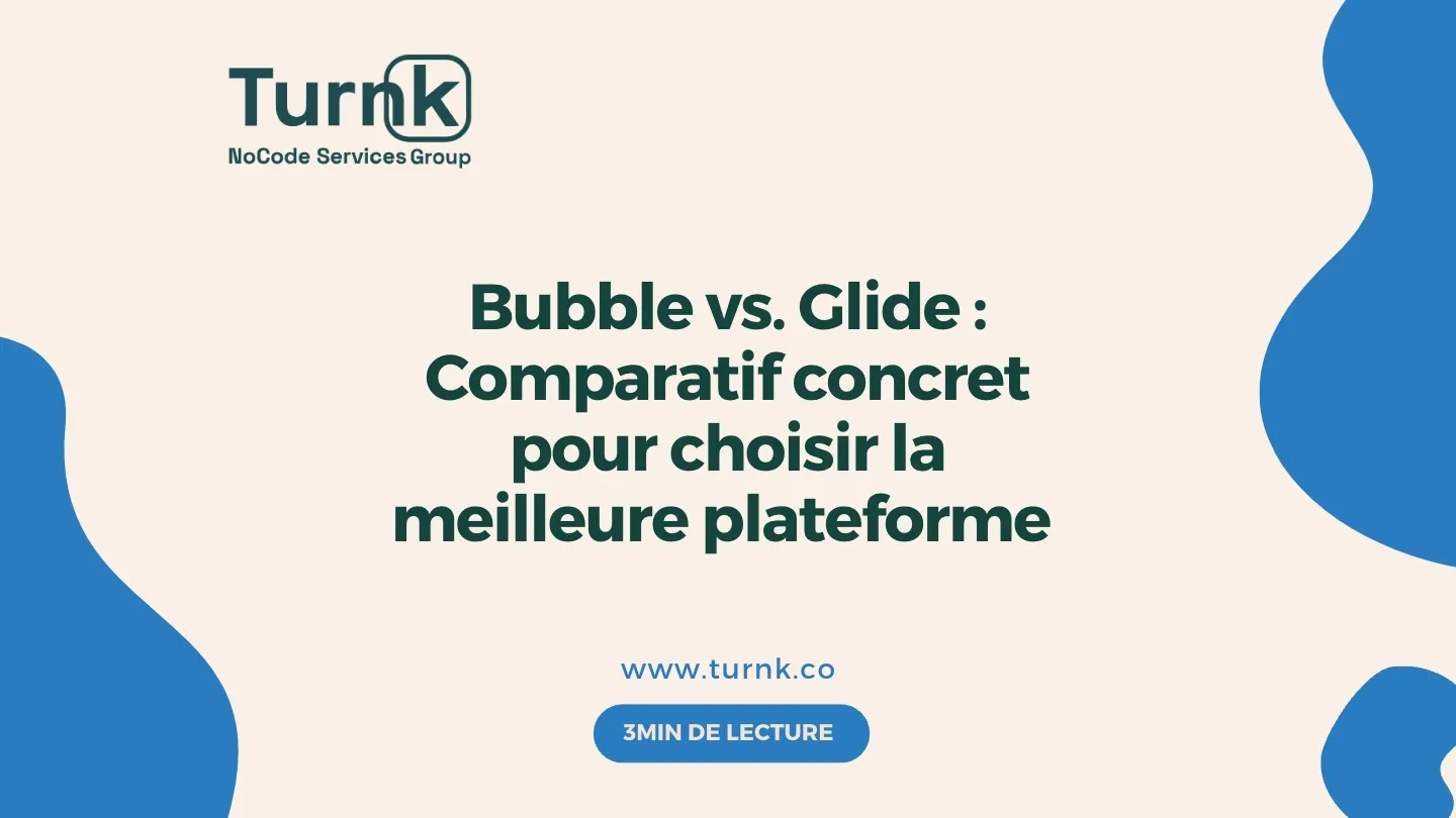 Visuel illustrant la comparaison entre Bubble et Glide pour créer une application