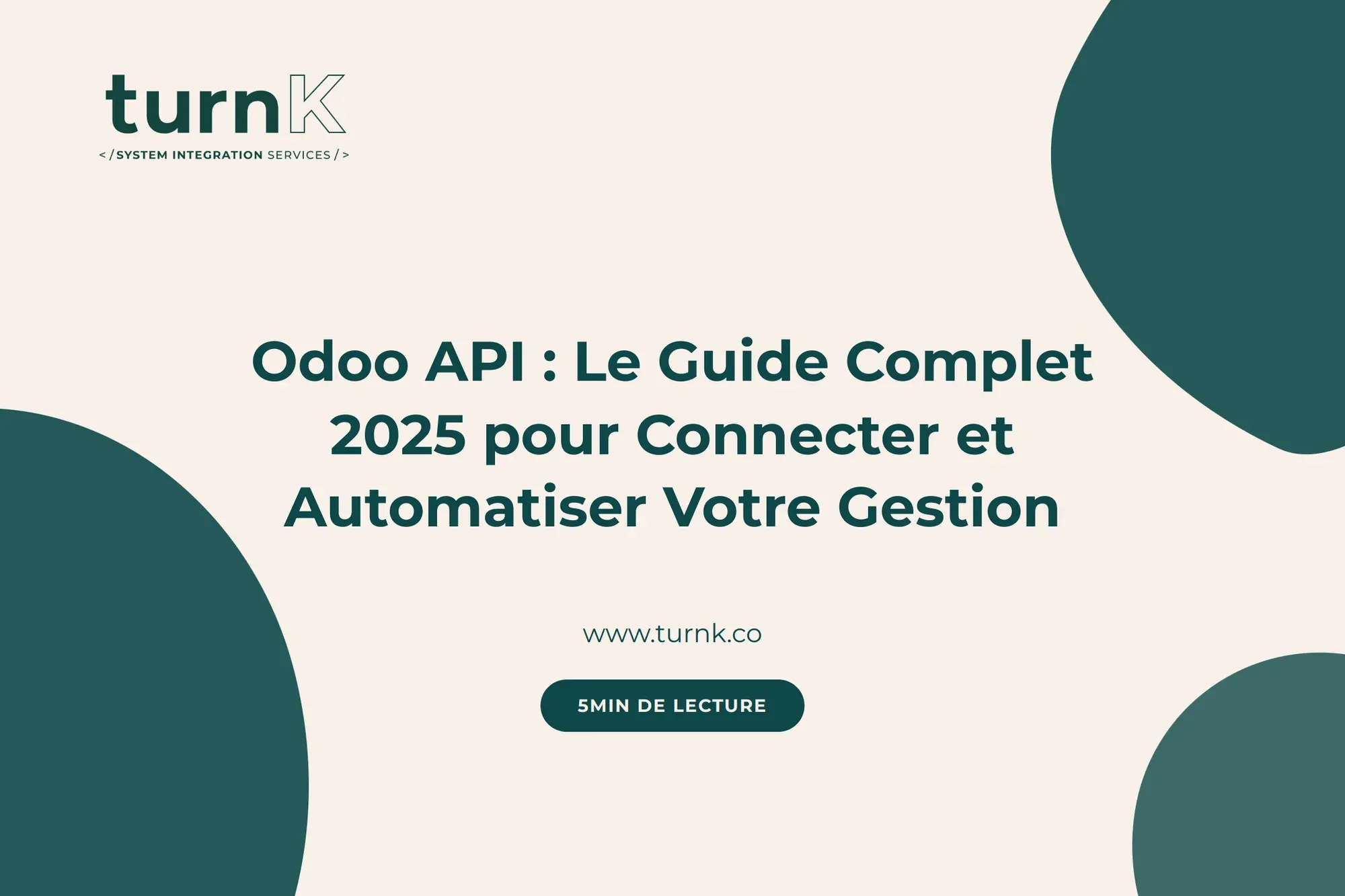 Visuel illustrant l’API Odoo pour connecter et automatiser la gestion