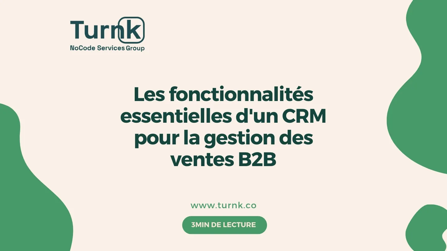 Visuel illustrant les fonctionnalités d’un CRM pour la gestion des ventes B2B
