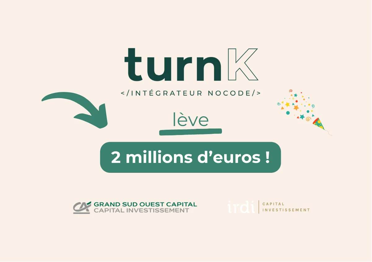 Visuel illustrant la levée de fonds de turnK pour l’intégration Data et IA