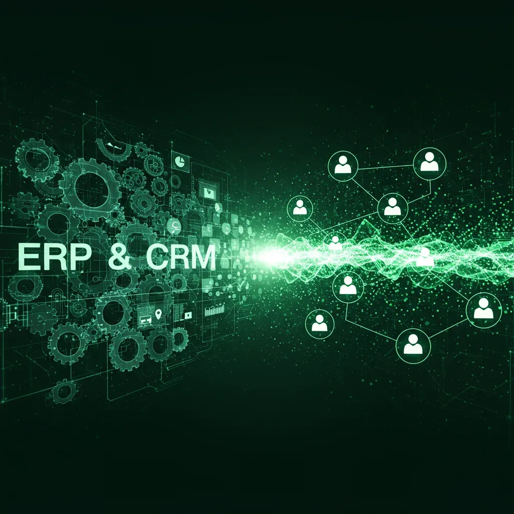 Visuel illustrant l’intégration entre un ERP et un CRM